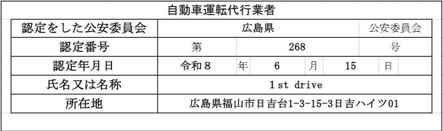 自動車運転代行業者 標識